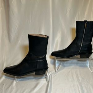 Zara 1.5" heel black leather boots NWT